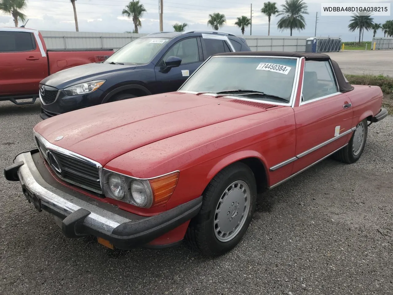 1986 Mercedes-Benz 560 Sl VIN: WDBBA48D1GA038215 Lot: 74450384