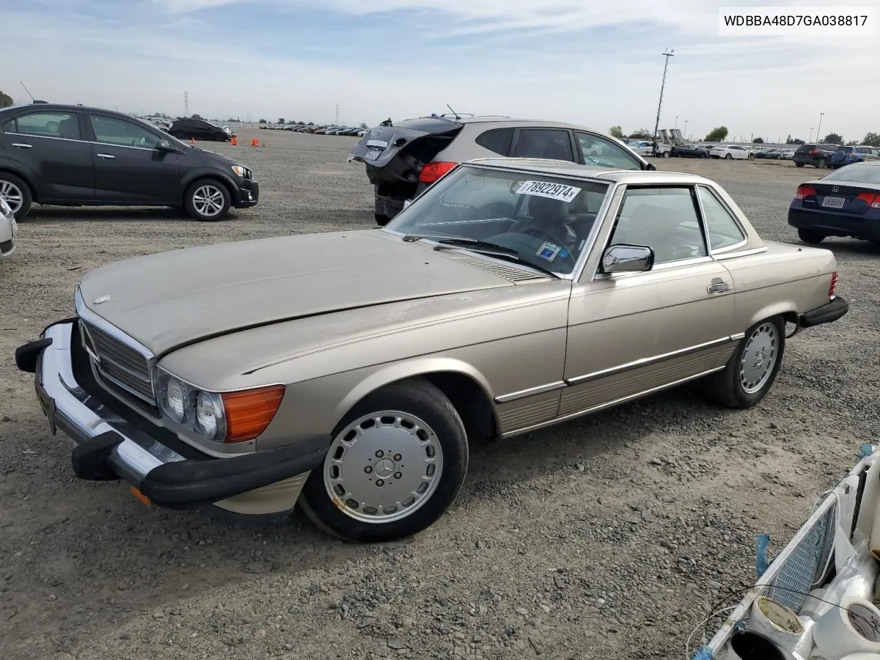 1986 Mercedes-Benz 560 Sl VIN: WDBBA48D7GA038817 Lot: 78922974