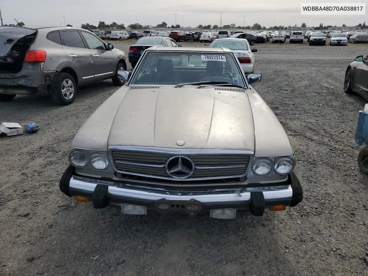 1986 Mercedes-Benz 560 Sl VIN: WDBBA48D7GA038817 Lot: 78922974