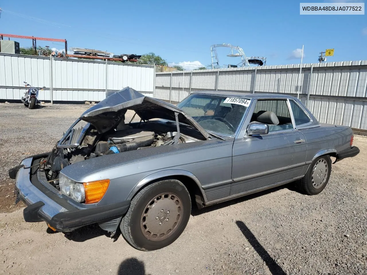 1988 Mercedes-Benz 560 Sl VIN: WDBBA48D8JA077522 Lot: 71857094