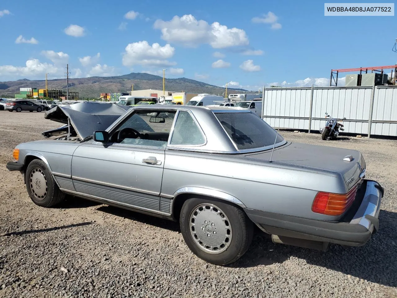 1988 Mercedes-Benz 560 Sl VIN: WDBBA48D8JA077522 Lot: 71857094