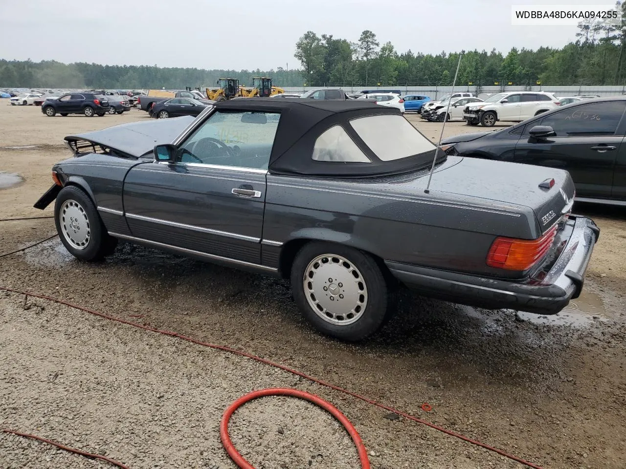 1989 Mercedes-Benz 560 Sl VIN: WDBBA48D6KA094255 Lot: 58078993