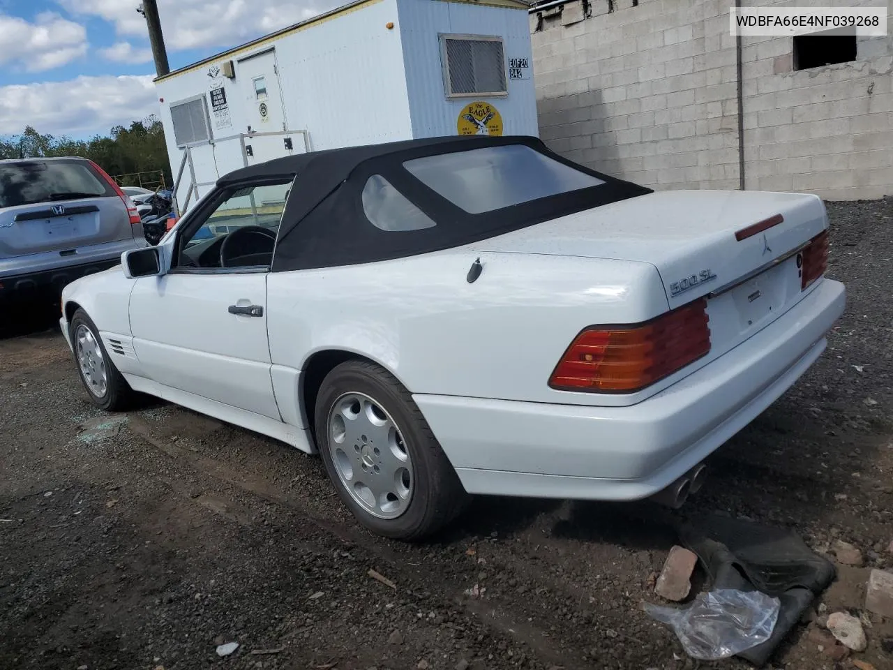 1992 Mercedes-Benz 500 Sl VIN: WDBFA66E4NF039268 Lot: 73941104