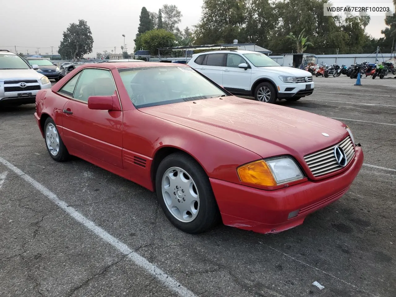 1994 Mercedes-Benz Sl 500 VIN: WDBFA67E2RF100203 Lot: 76802354