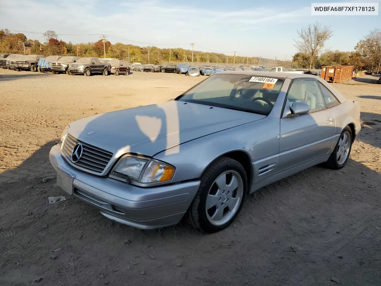 1999 Mercedes-Benz Sl 500 VIN: WDBFA68F7XF178125 Lot: 77404164