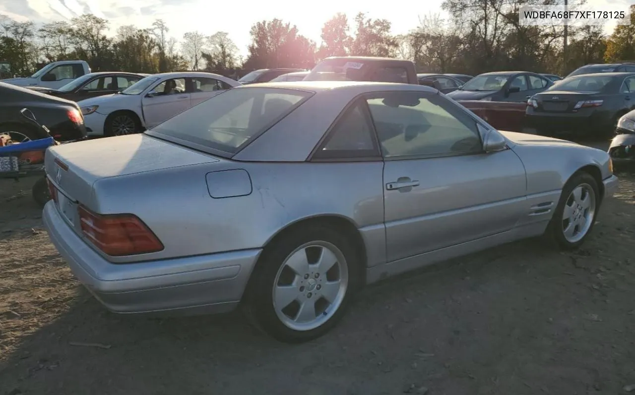 1999 Mercedes-Benz Sl 500 VIN: WDBFA68F7XF178125 Lot: 77404164