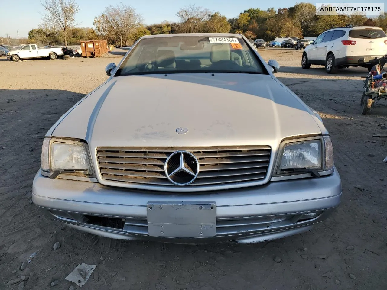 1999 Mercedes-Benz Sl 500 VIN: WDBFA68F7XF178125 Lot: 77404164