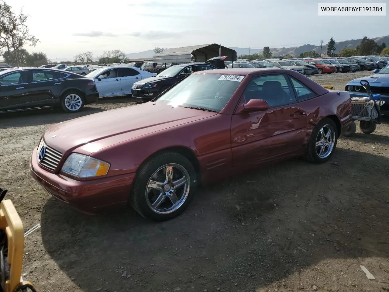 2000 Mercedes-Benz Sl 500 VIN: WDBFA68F6YF191384 Lot: 79318264