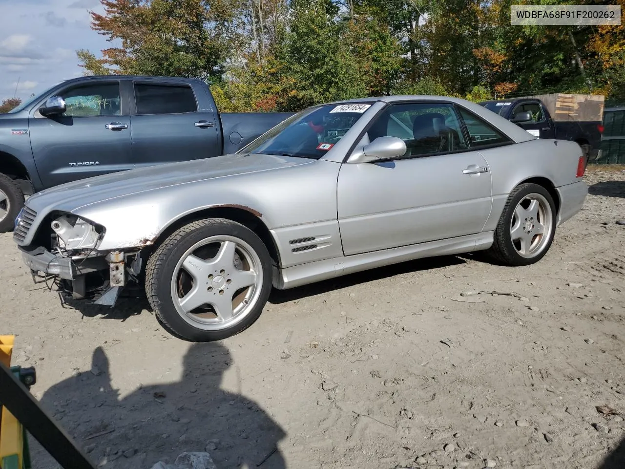 2001 Mercedes-Benz Sl 500 VIN: WDBFA68F91F200262 Lot: 74291654