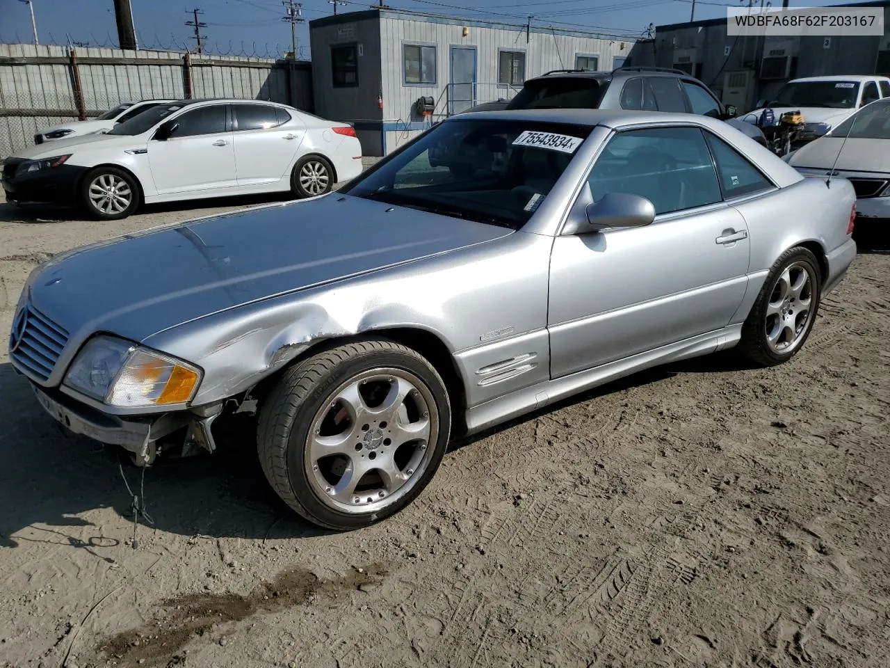 2002 Mercedes-Benz Sl 500 VIN: WDBFA68F62F203167 Lot: 75543934