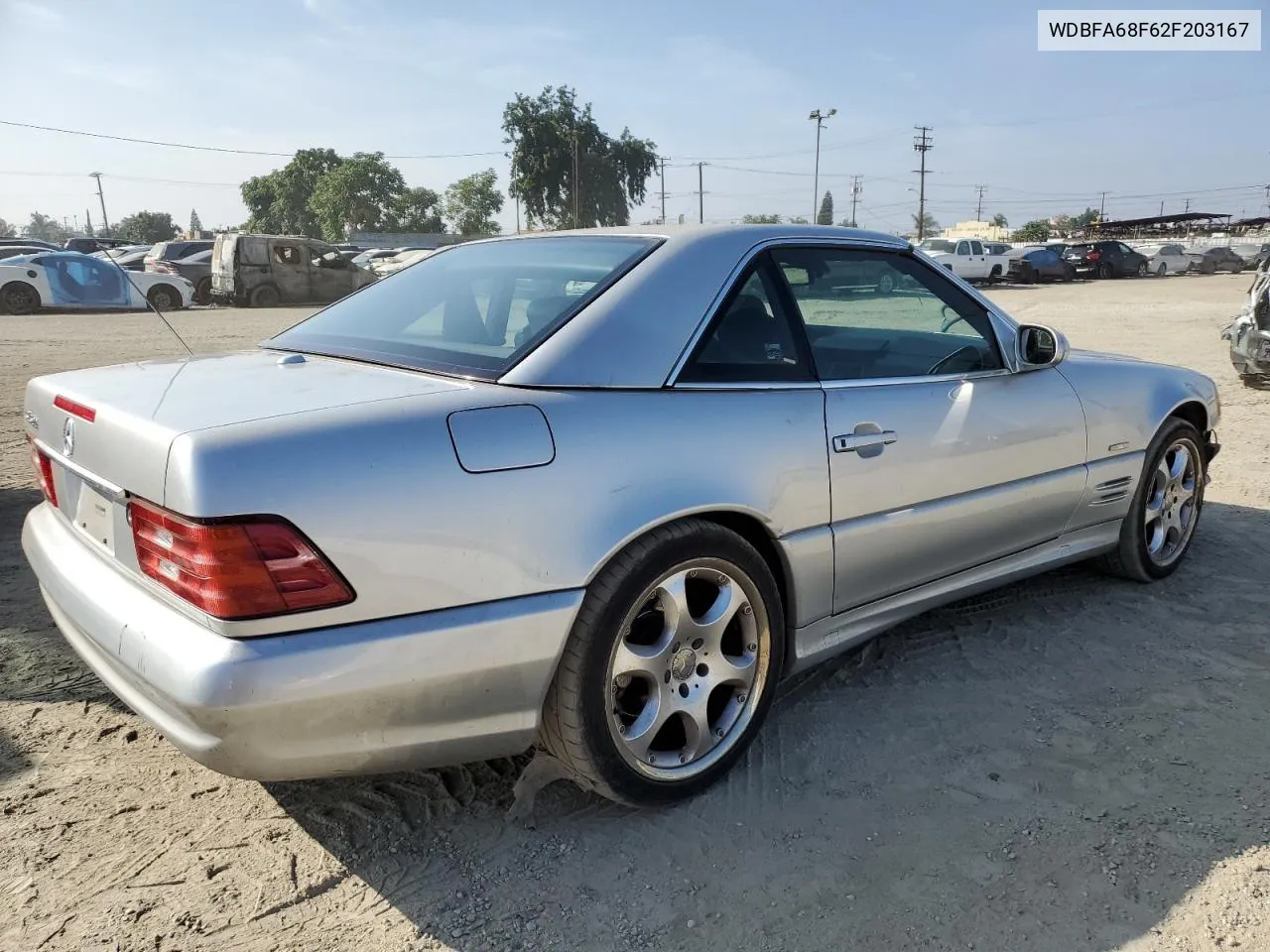 2002 Mercedes-Benz Sl 500 VIN: WDBFA68F62F203167 Lot: 75543934