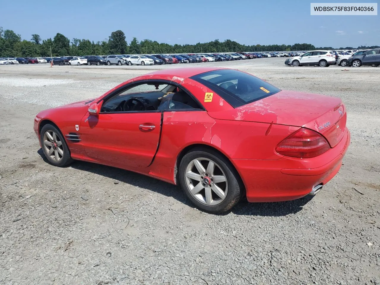 2003 Mercedes-Benz Sl 500R VIN: WDBSK75F83F040366 Lot: 69095644