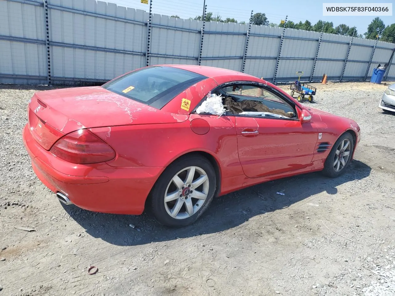 2003 Mercedes-Benz Sl 500R VIN: WDBSK75F83F040366 Lot: 69095644