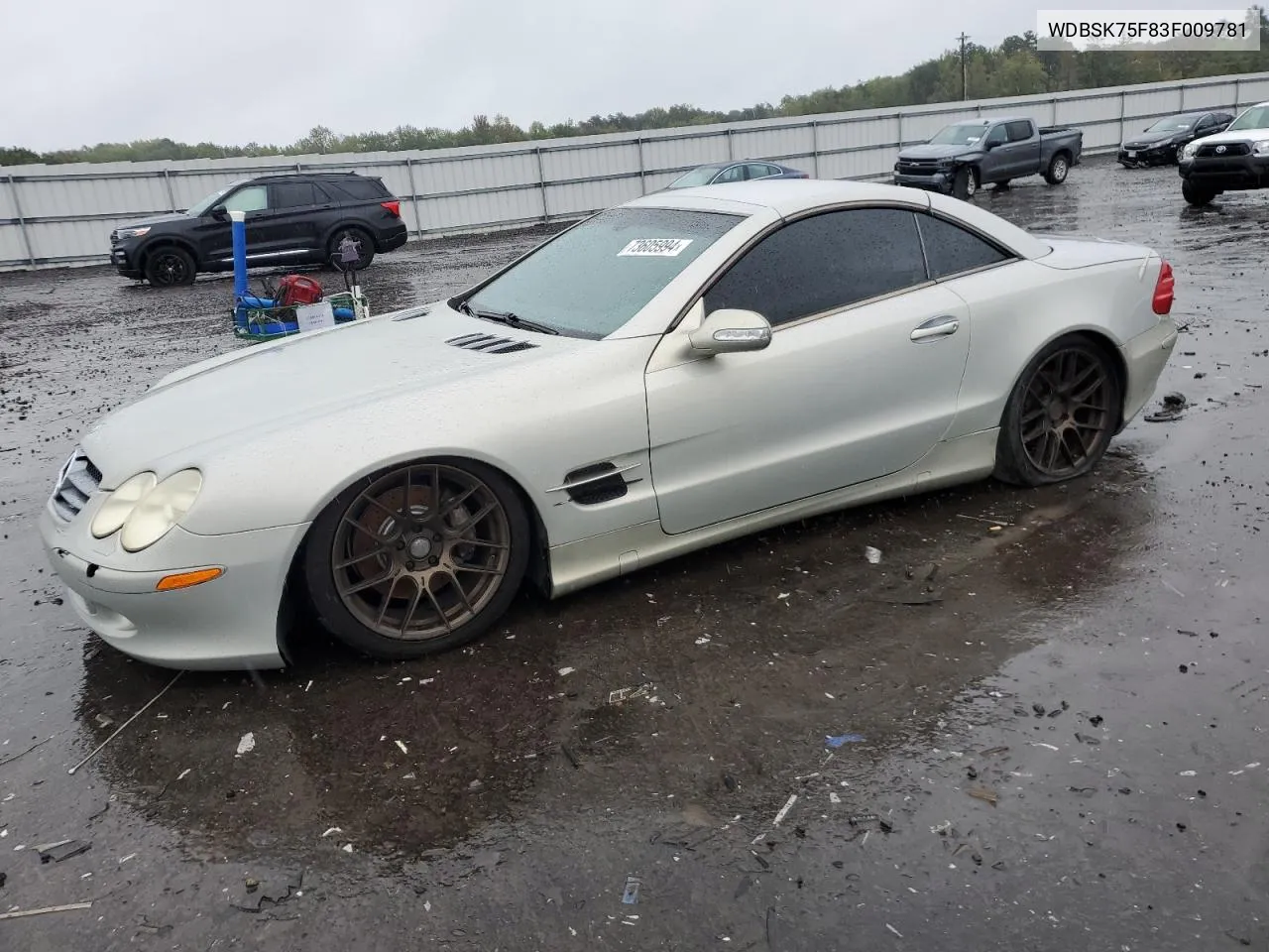 2003 Mercedes-Benz Sl 500R VIN: WDBSK75F83F009781 Lot: 73605994