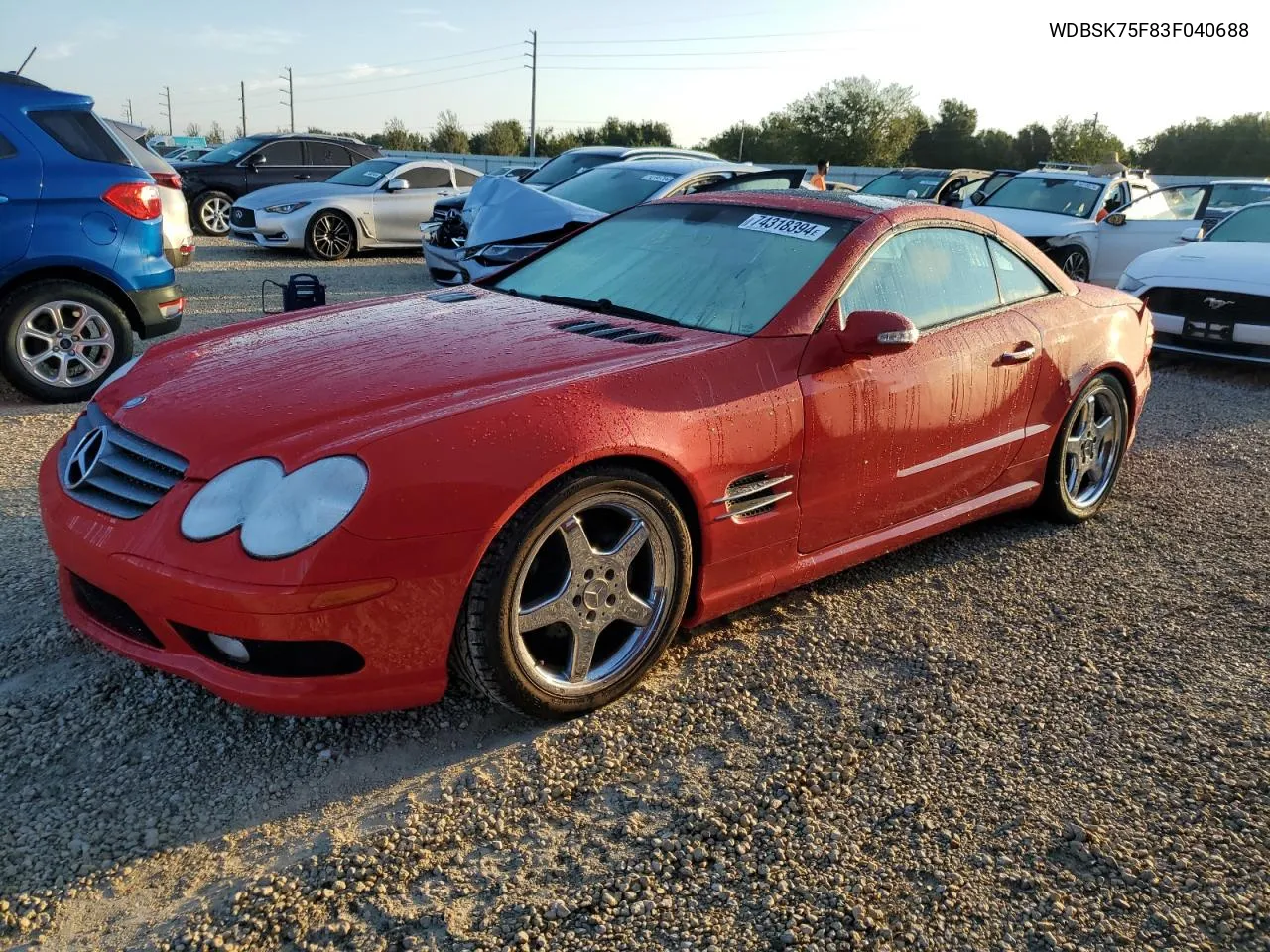 2003 Mercedes-Benz Sl 500R VIN: WDBSK75F83F040688 Lot: 74318394