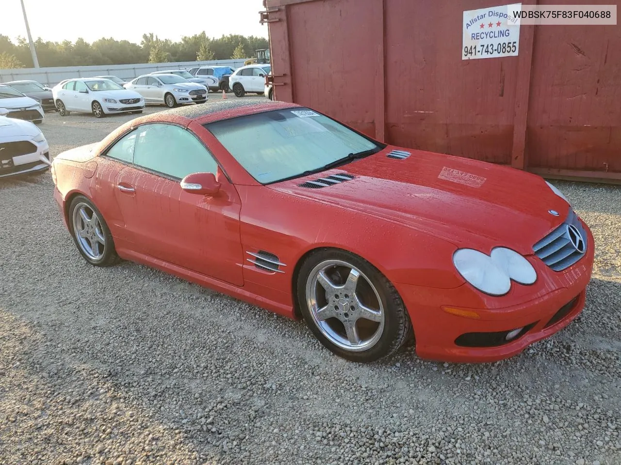 2003 Mercedes-Benz Sl 500R VIN: WDBSK75F83F040688 Lot: 74318394