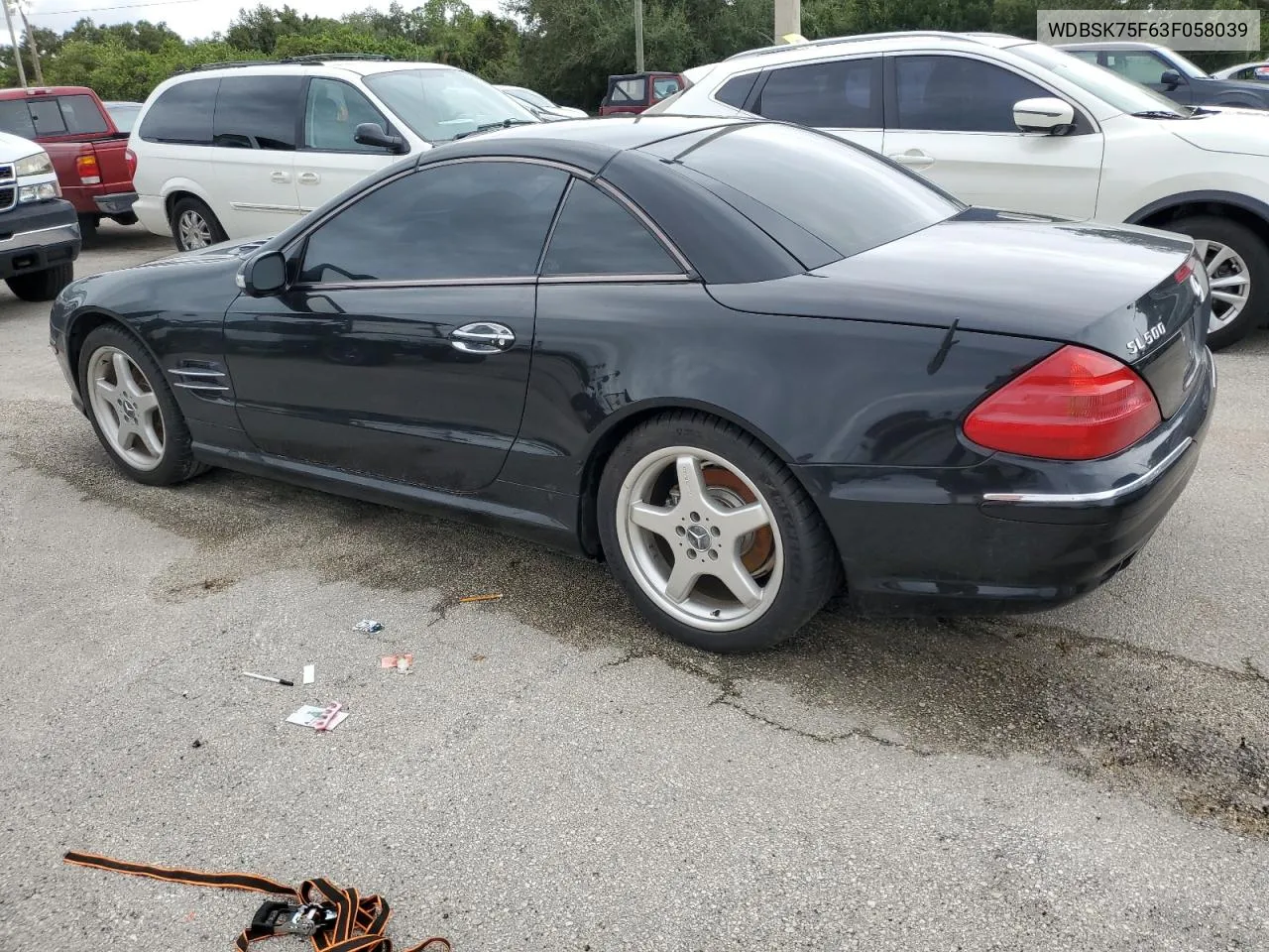 2003 Mercedes-Benz Sl 500R VIN: WDBSK75F63F058039 Lot: 75082314