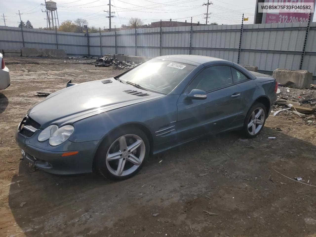 2003 Mercedes-Benz Sl 500R VIN: WDBSK75F33F040582 Lot: 78274494