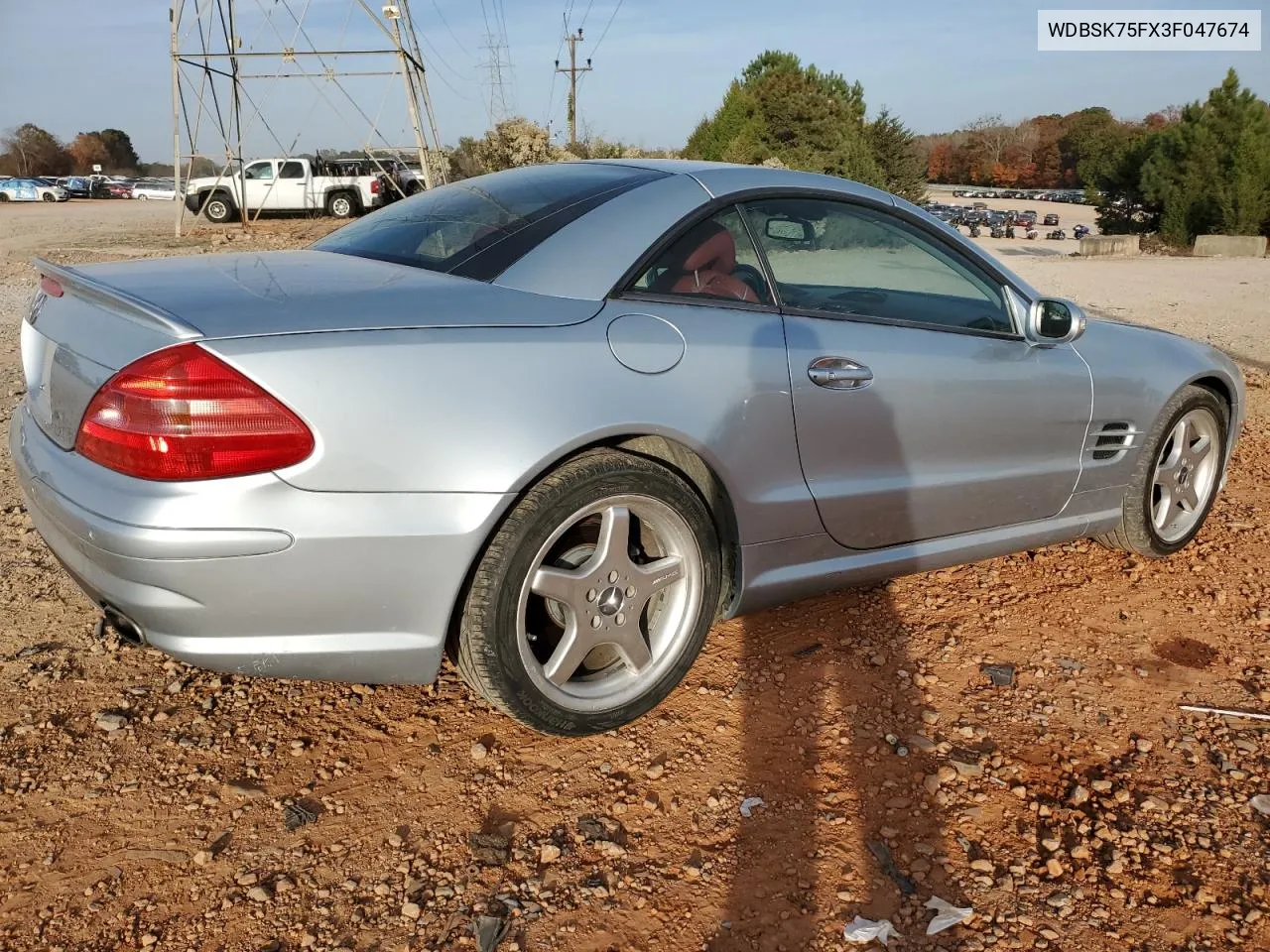 2003 Mercedes-Benz Sl 500R VIN: WDBSK75FX3F047674 Lot: 79030574