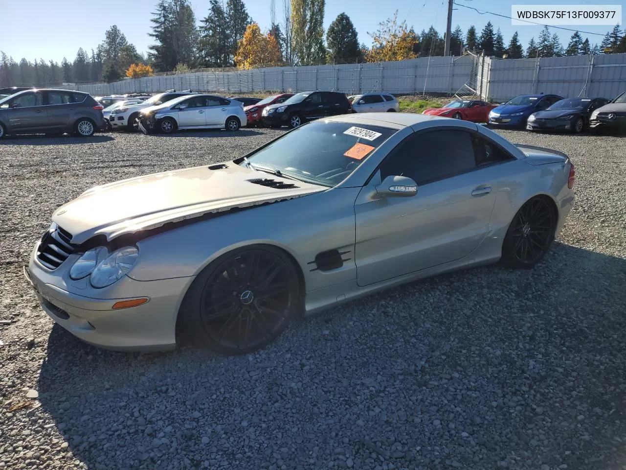 2003 Mercedes-Benz Sl 500R VIN: WDBSK75F13F009377 Lot: 79297904