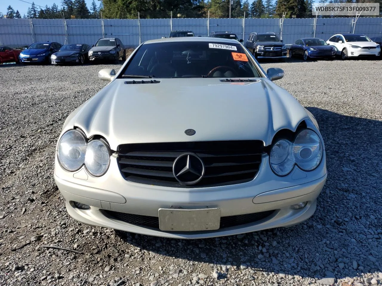 2003 Mercedes-Benz Sl 500R VIN: WDBSK75F13F009377 Lot: 79297904