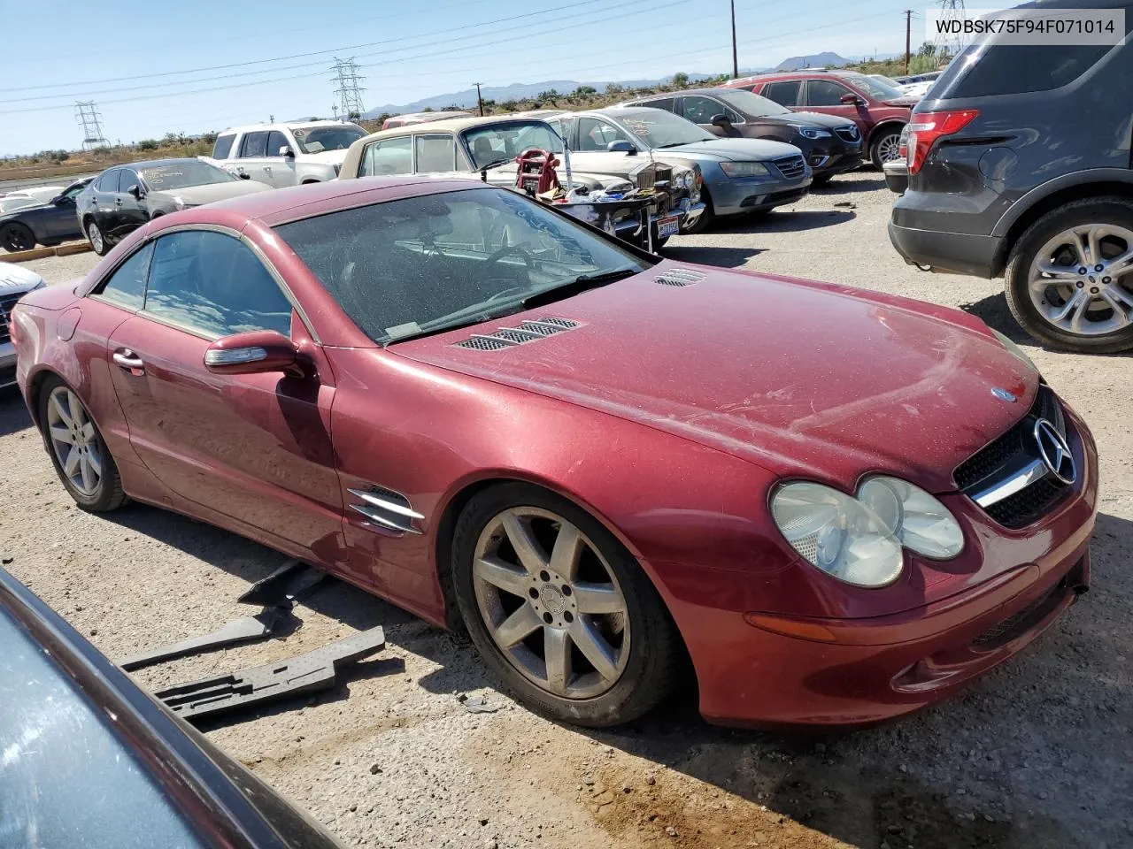 2004 Mercedes-Benz Sl 500 VIN: WDBSK75F94F071014 Lot: 76405944