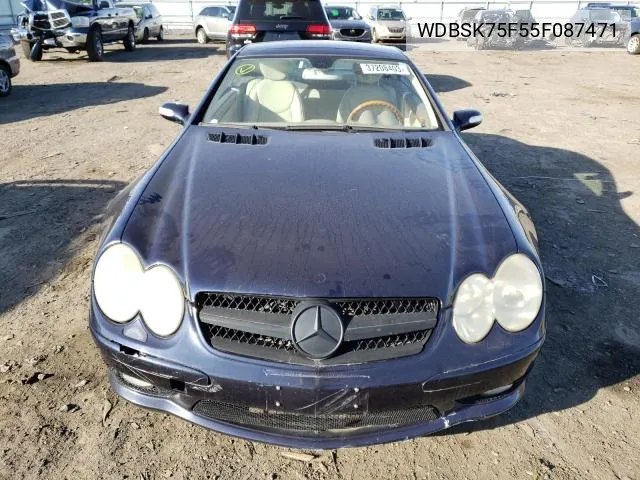 2005 Mercedes-Benz Sl 500 VIN: WDBSK75F55F087471 Lot: 61397394