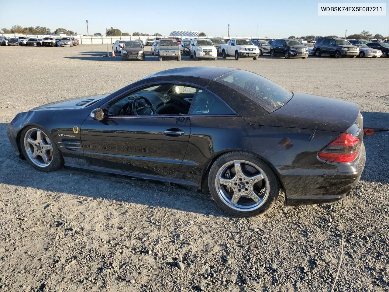 2005 Mercedes-Benz Sl 55 Amg VIN: WDBSK74FX5F087211 Lot: 79300514