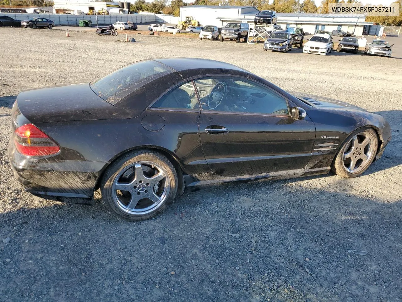 2005 Mercedes-Benz Sl 55 Amg VIN: WDBSK74FX5F087211 Lot: 79300514