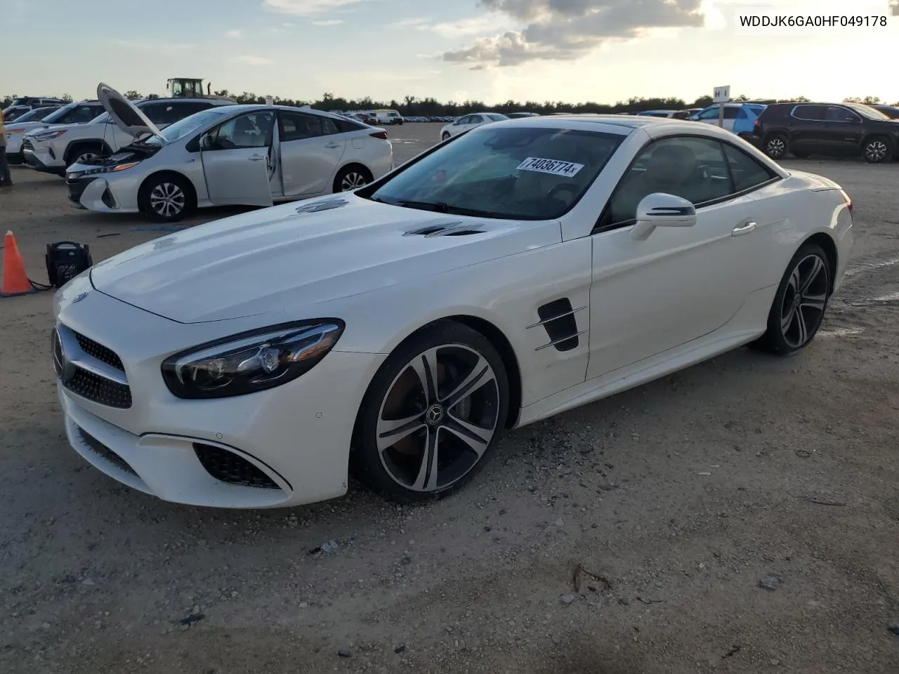 2017 Mercedes-Benz Sl 450 VIN: WDDJK6GA0HF049178 Lot: 74036774