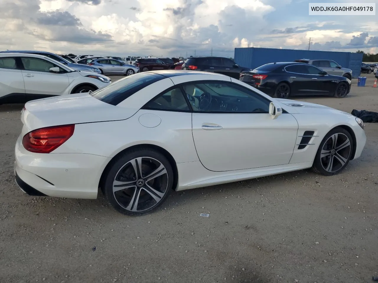 2017 Mercedes-Benz Sl 450 VIN: WDDJK6GA0HF049178 Lot: 74036774