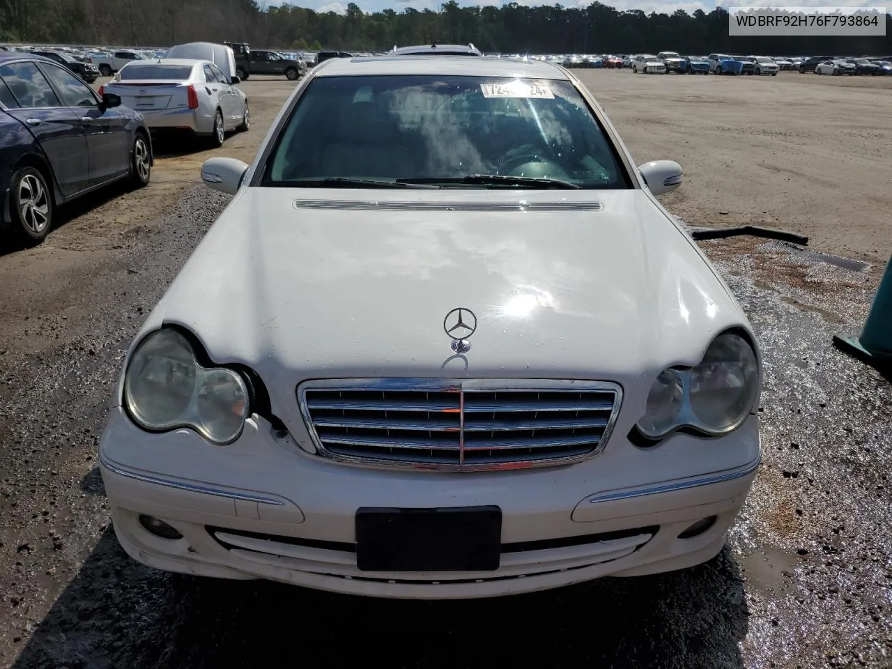 2006 Mercedes-Benz C 280 4Matic VIN: WDBRF92H76F793864 Lot: 72433124