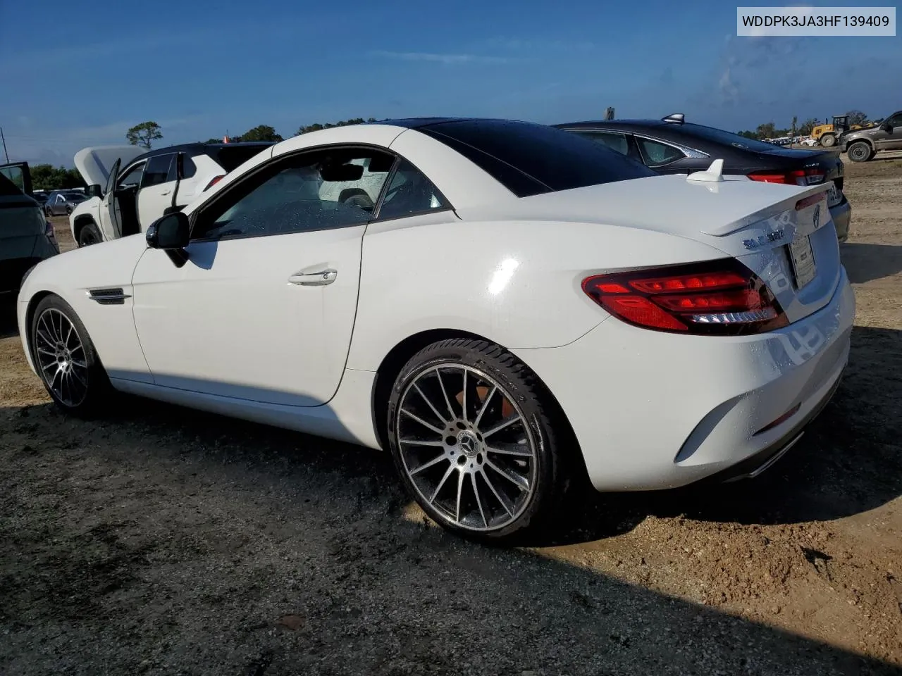 2017 Mercedes-Benz Slc 300 VIN: WDDPK3JA3HF139409 Lot: 73736164