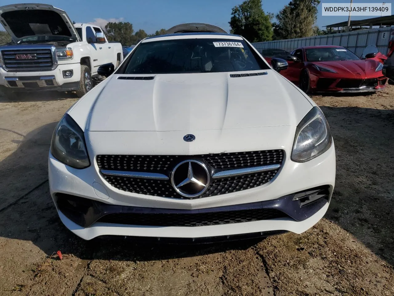 2017 Mercedes-Benz Slc 300 VIN: WDDPK3JA3HF139409 Lot: 73736164