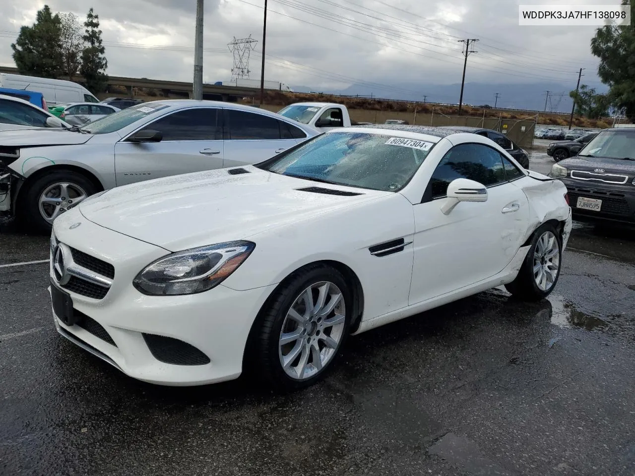 2017 Mercedes-Benz Slc 300 VIN: WDDPK3JA7HF138098 Lot: 80947304