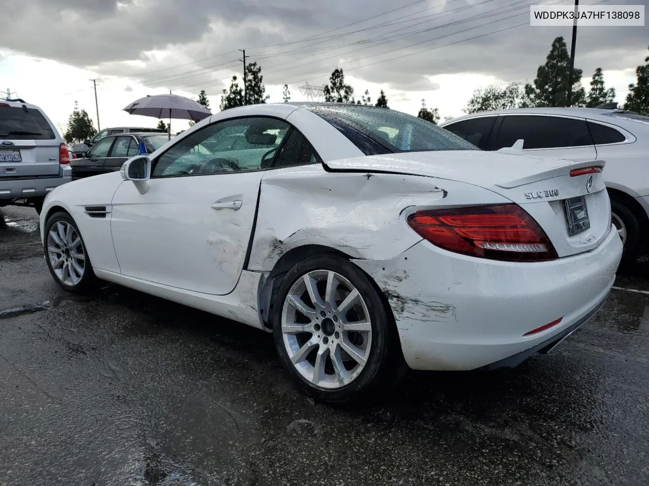 2017 Mercedes-Benz Slc 300 VIN: WDDPK3JA7HF138098 Lot: 80947304