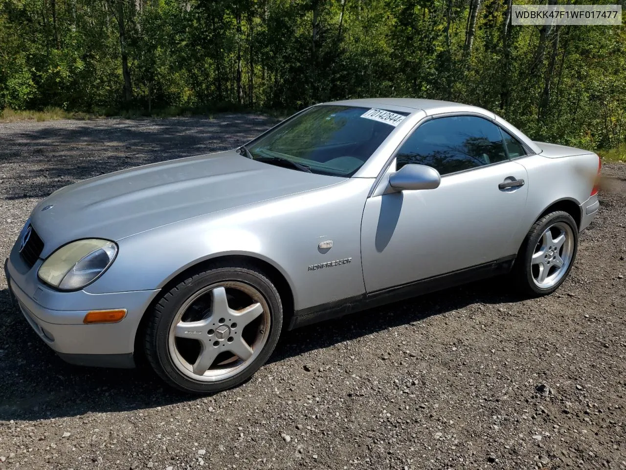 1998 Mercedes-Benz Slk 230 Kompressor VIN: WDBKK47F1WF017477 Lot: 70142844