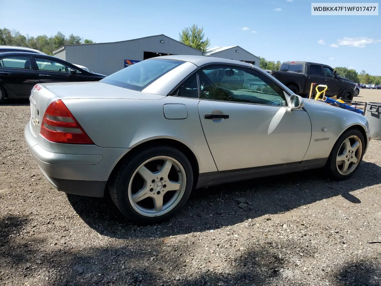 1998 Mercedes-Benz Slk 230 Kompressor VIN: WDBKK47F1WF017477 Lot: 70142844