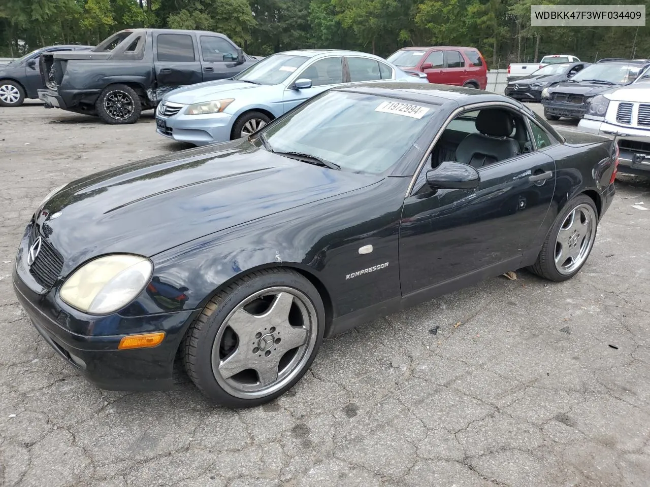 1998 Mercedes-Benz Slk 230 Kompressor VIN: WDBKK47F3WF034409 Lot: 71972994