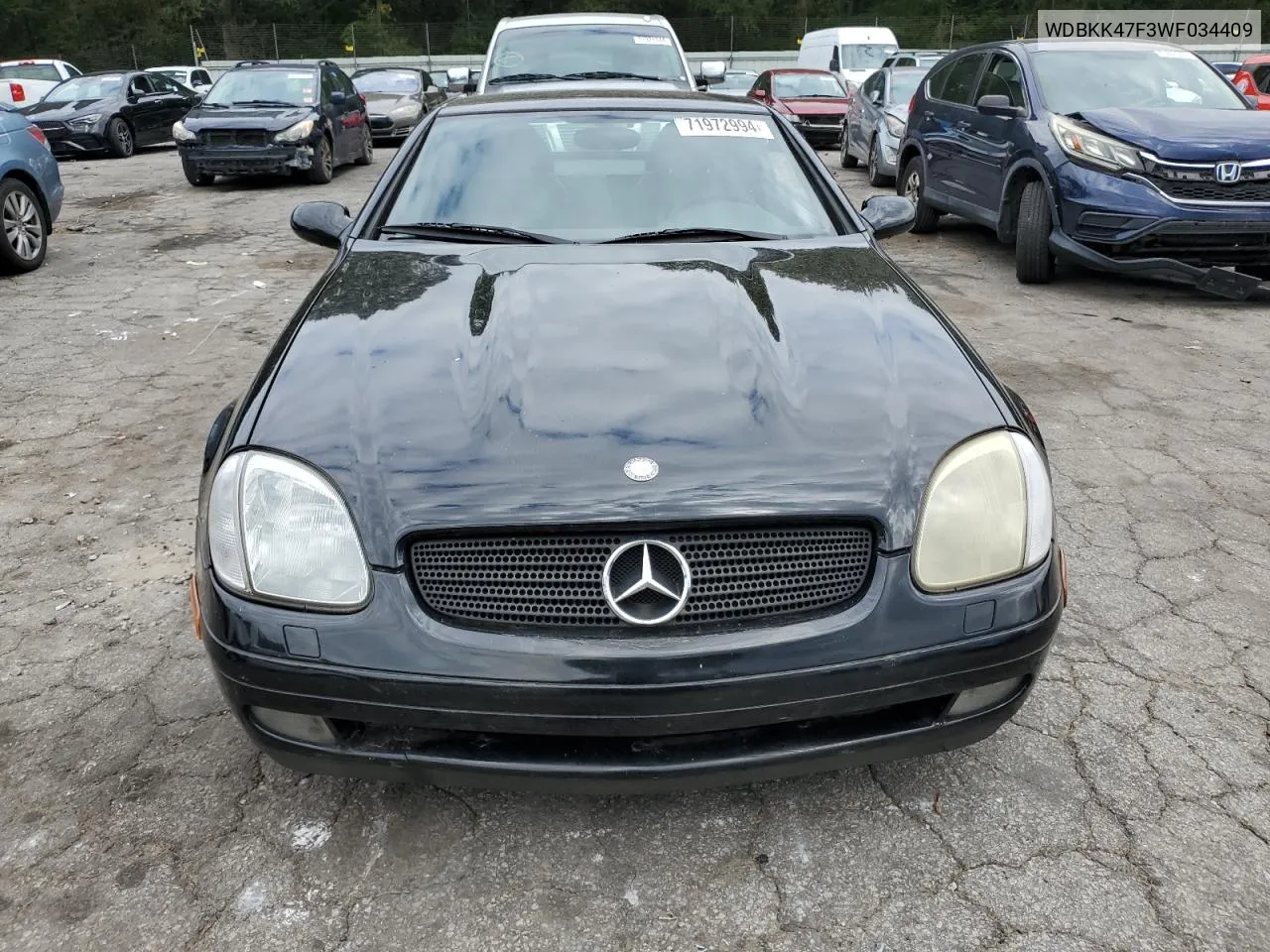 1998 Mercedes-Benz Slk 230 Kompressor VIN: WDBKK47F3WF034409 Lot: 71972994