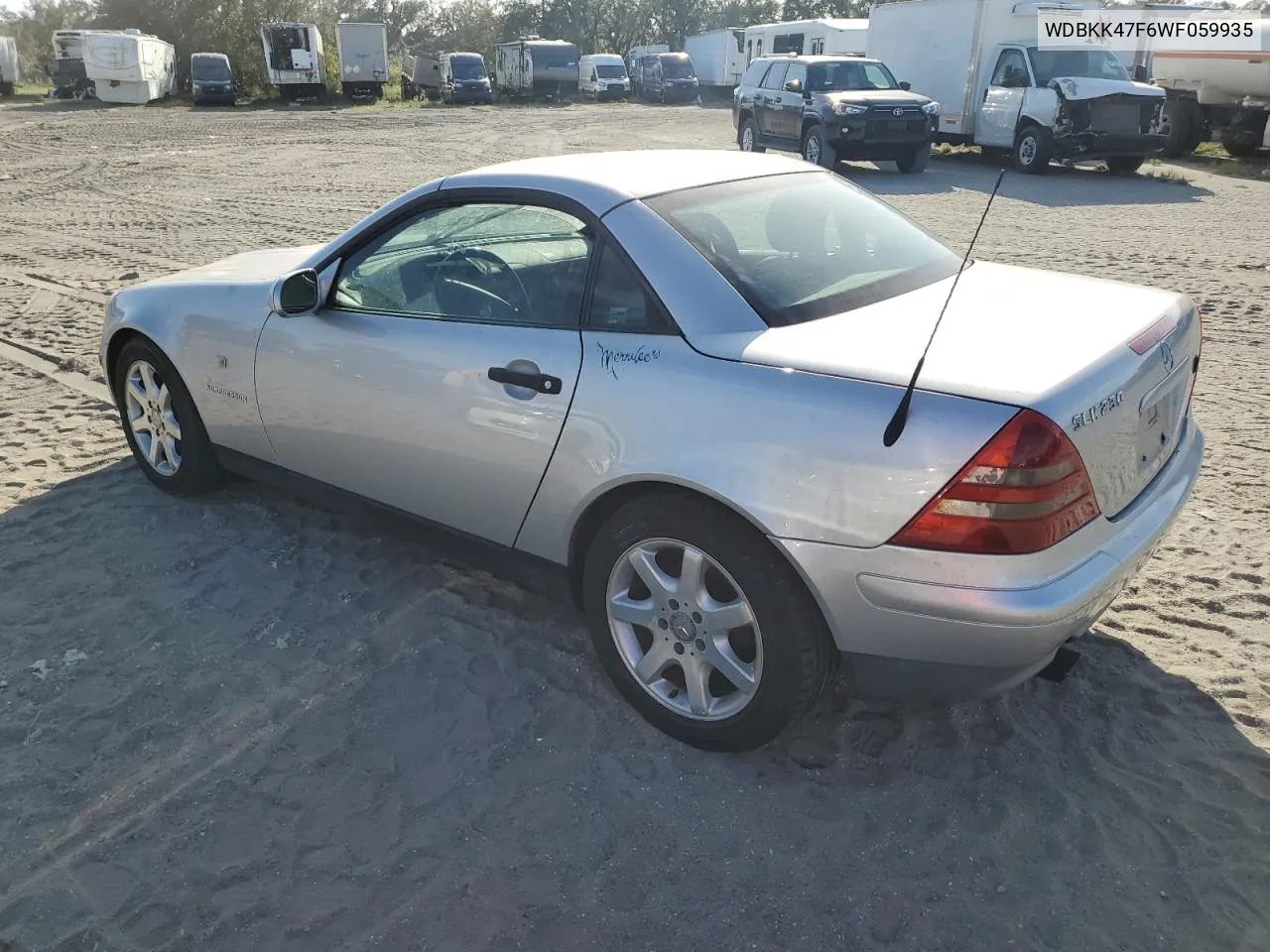 1998 Mercedes-Benz Slk 230 Kompressor VIN: WDBKK47F6WF059935 Lot: 77026144