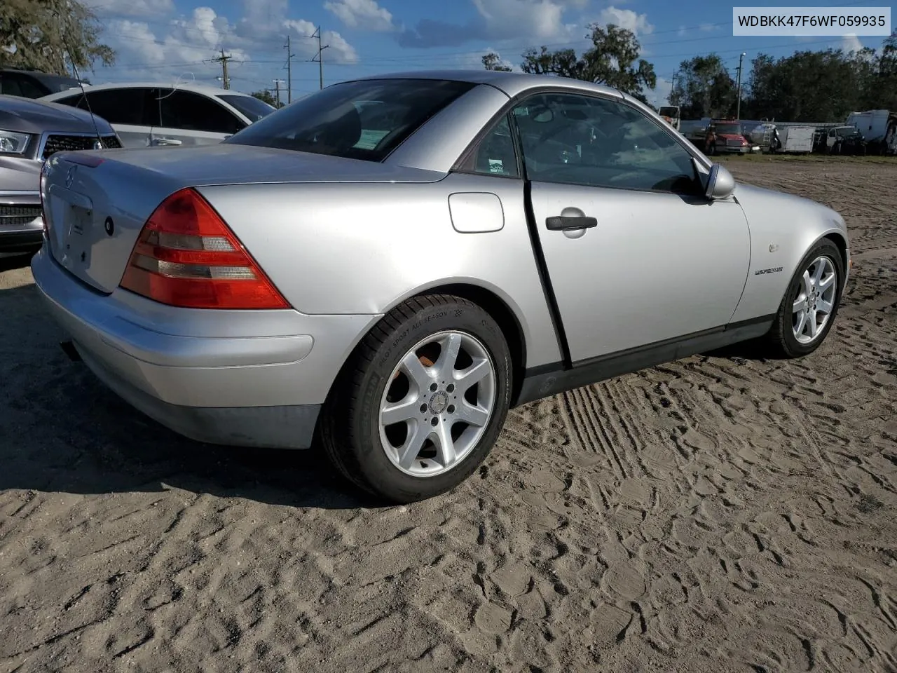 1998 Mercedes-Benz Slk 230 Kompressor VIN: WDBKK47F6WF059935 Lot: 77026144