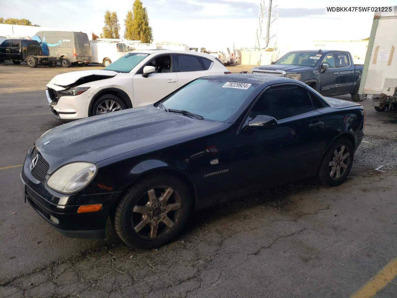 1998 Mercedes-Benz Slk 230 Kompressor VIN: WDBKK47F5WF021225 Lot: 78229924