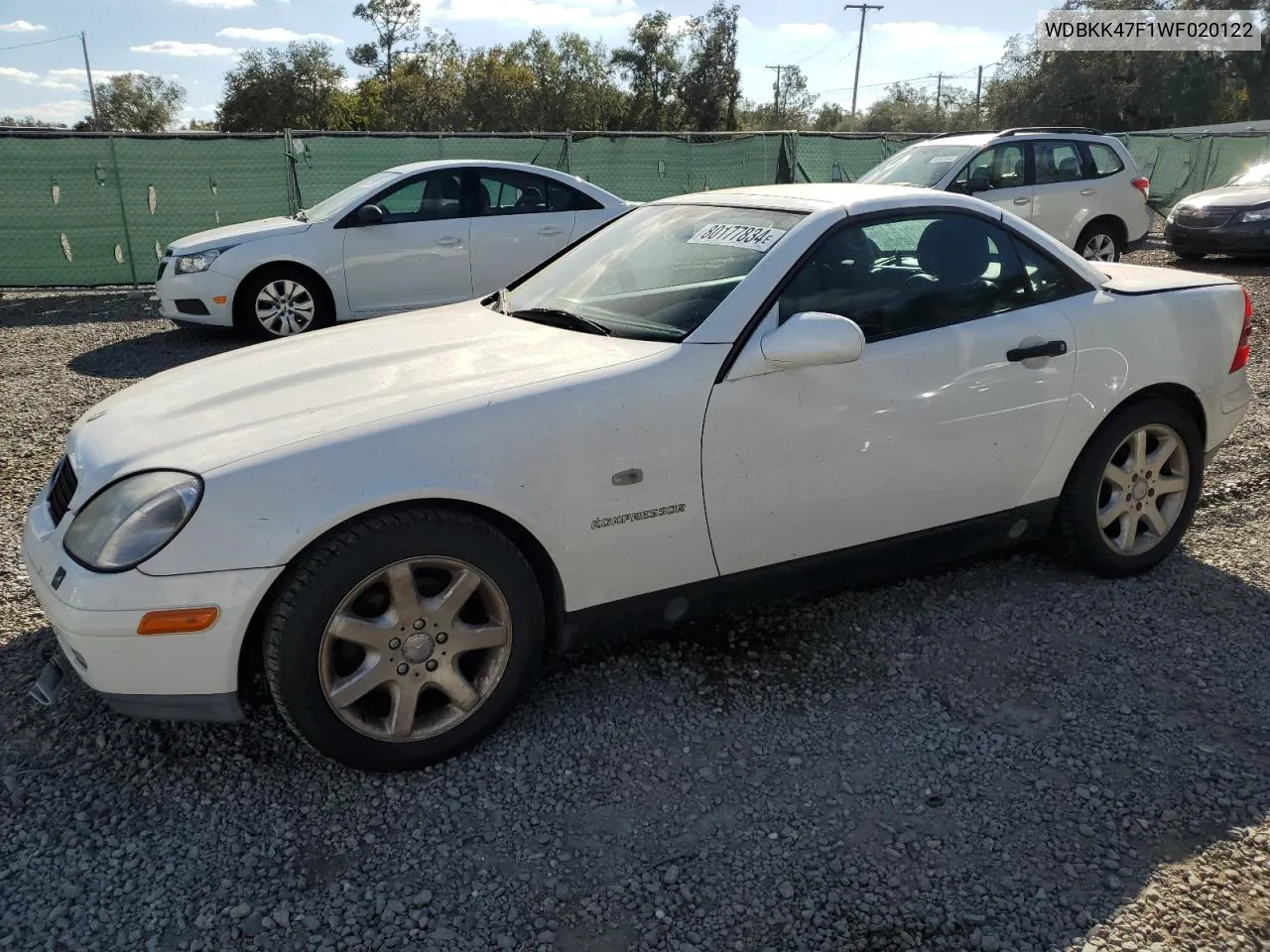 1998 Mercedes-Benz Slk 230 Kompressor VIN: WDBKK47F1WF020122 Lot: 80177834