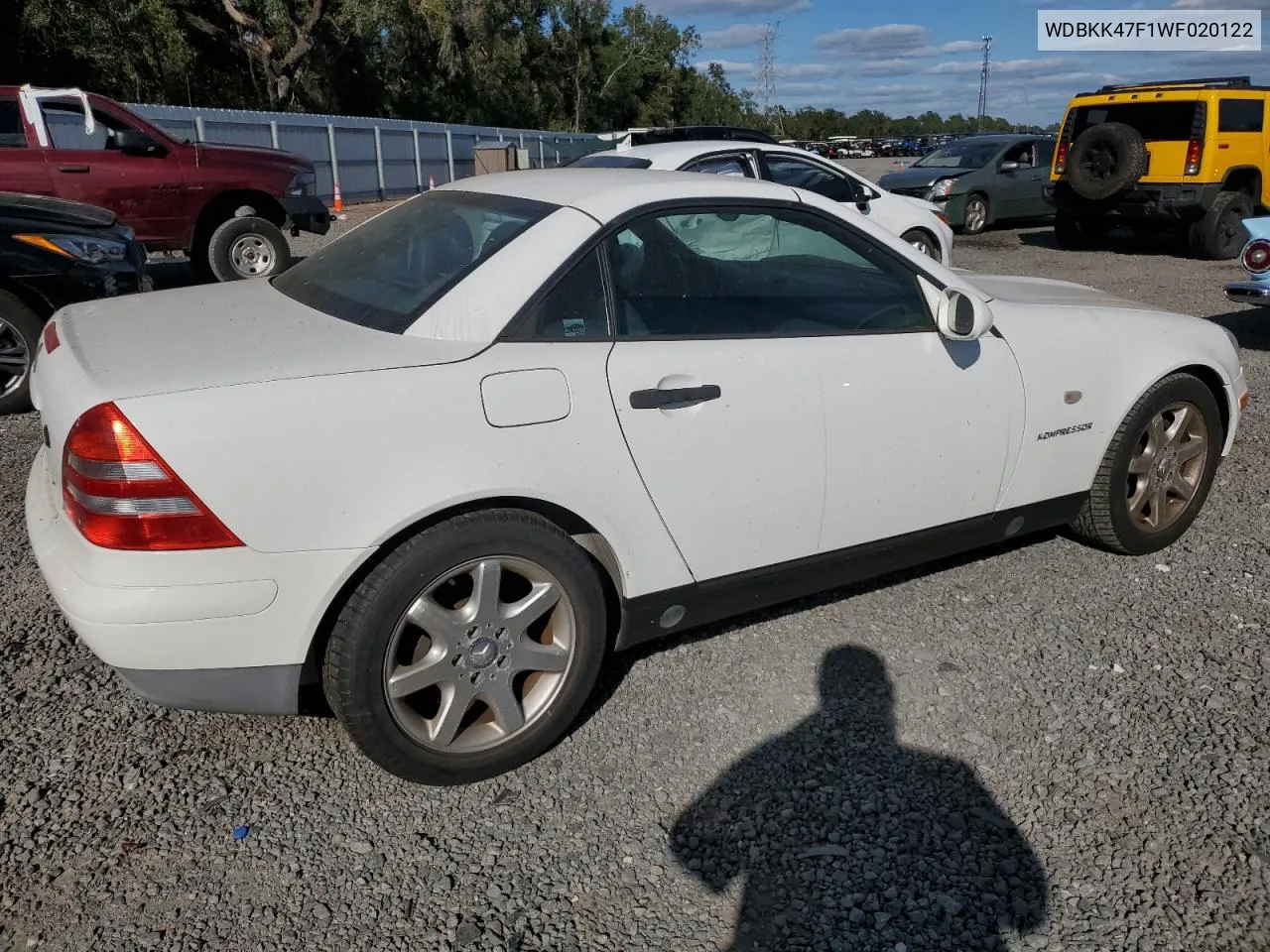 1998 Mercedes-Benz Slk 230 Kompressor VIN: WDBKK47F1WF020122 Lot: 80177834