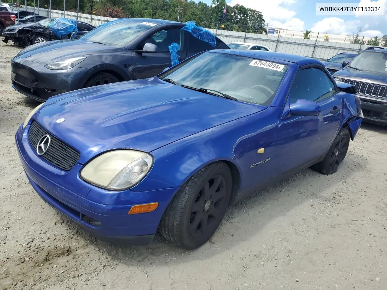 2000 Mercedes-Benz Slk 230 Kompressor VIN: WDBKK47F8YF153334 Lot: 67643894