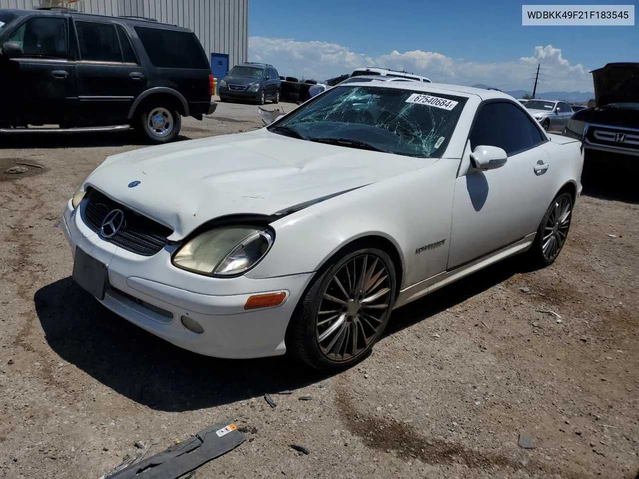 2001 Mercedes-Benz Slk 230 Kompressor VIN: WDBKK49F21F183545 Lot: 67540684