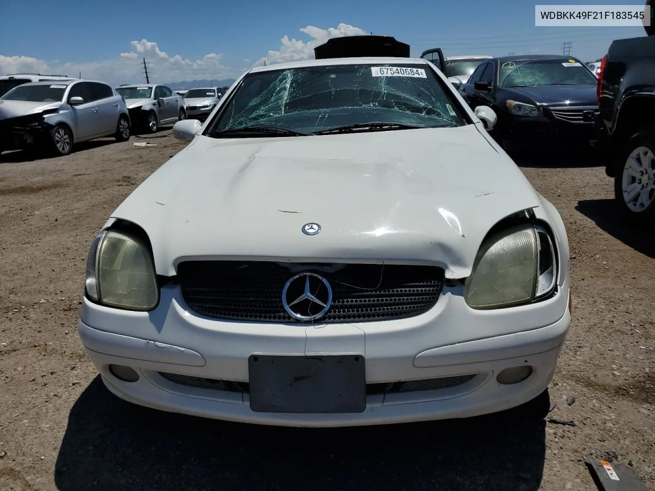 2001 Mercedes-Benz Slk 230 Kompressor VIN: WDBKK49F21F183545 Lot: 67540684