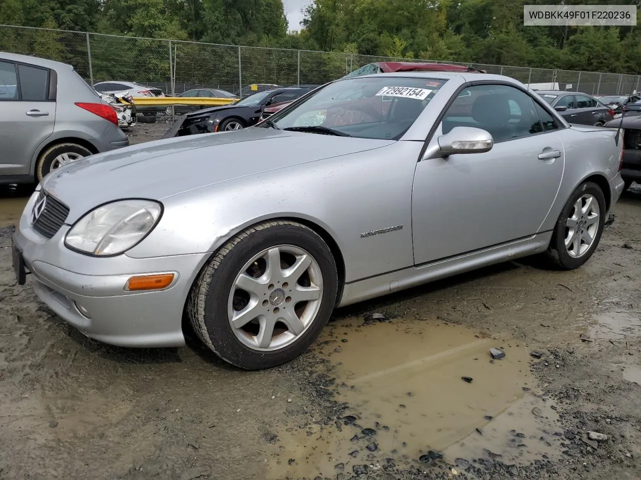 2001 Mercedes-Benz Slk 230 Kompressor VIN: WDBKK49F01F220236 Lot: 72992154