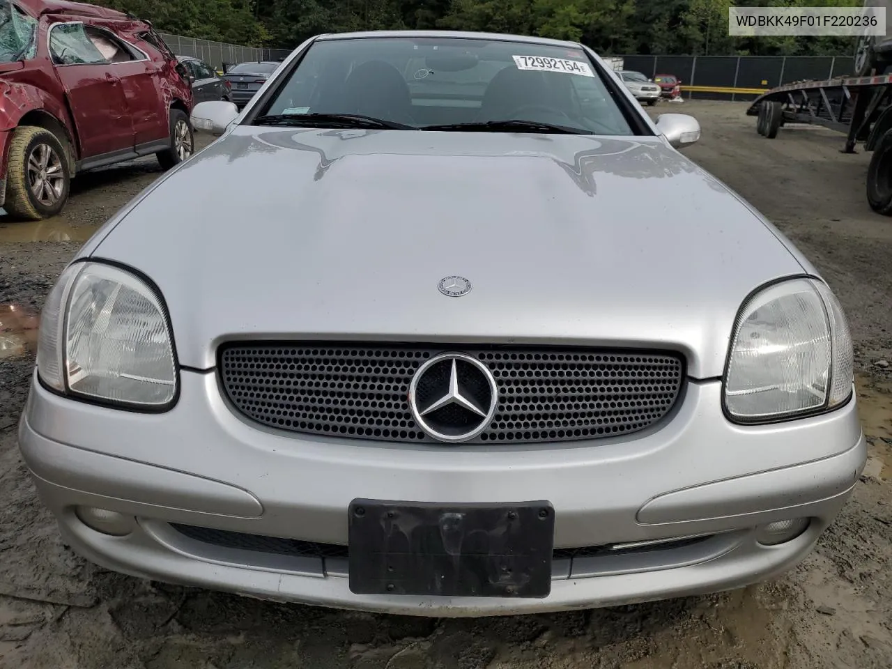 2001 Mercedes-Benz Slk 230 Kompressor VIN: WDBKK49F01F220236 Lot: 72992154